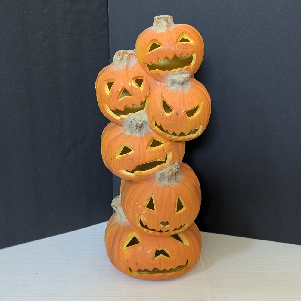 Stacked Jack-O'-Lantern Pumpkin Décor - Orange